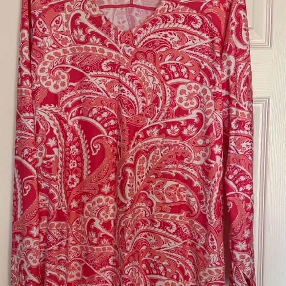 Paisley Pink Long Sleeve Cover Up - Picture 1 of 4